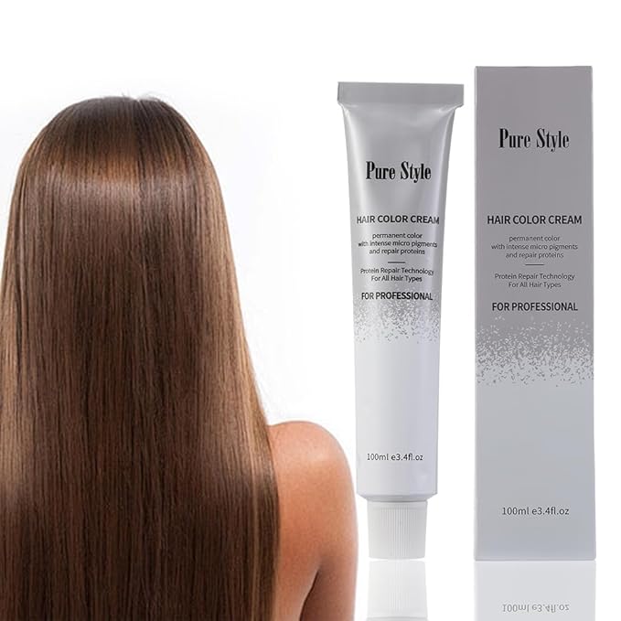 PureStyle 100ml Professional Permanent Hair Color Dye Cream Ammonia Free, Long Lasting Color, 100% Gray Coverage, Natural Shine, For All Hair Types Easy At Home Application (66/0 Dark Neutral Blonde)
