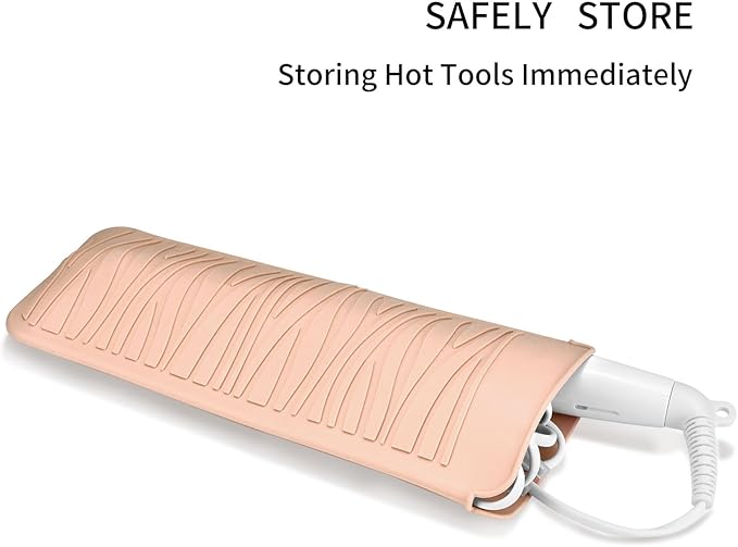 Silicone Heat Resistant Travel Mat Pouch for Hair Straightener, Crimping Iron, Curling Wand, Flat Iron, and Styling Tools
