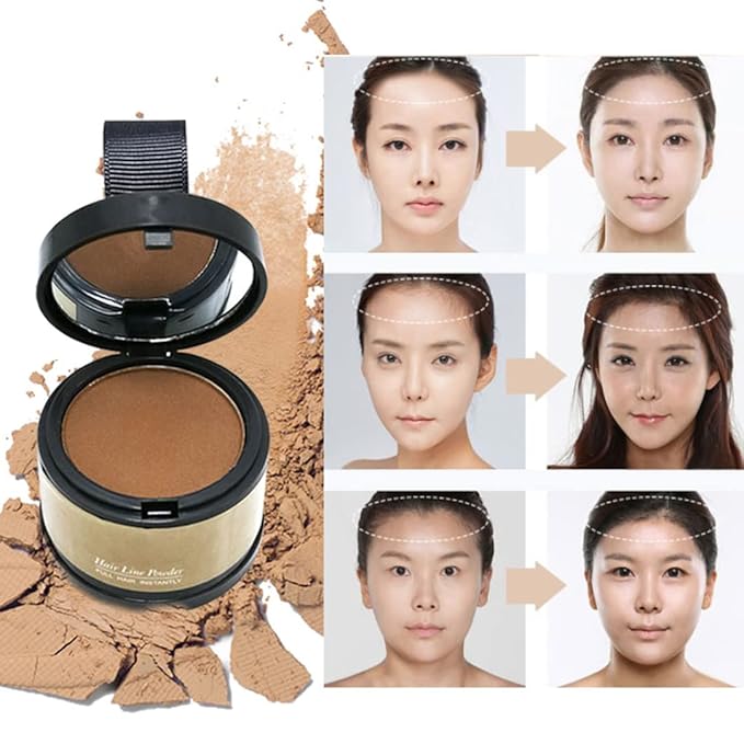 Hairline Powder (Light Brown) Hair Root Dye, Instantly Color Shadow for Thin and Gray Hair Roots - 4g