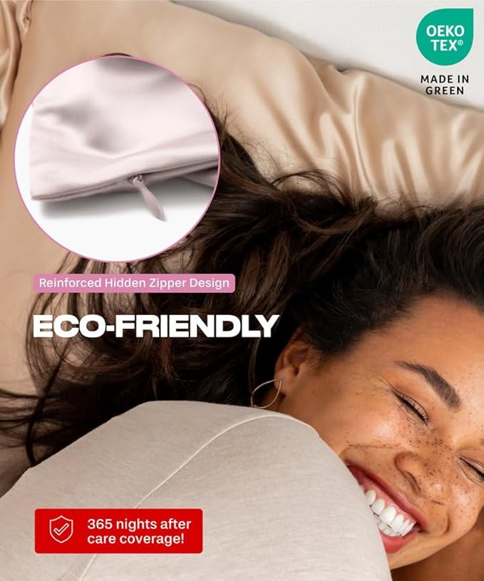 Sunday Silks™ | Silk Pillow Cases 2 Pack | 22 Momme Mulberry Silk Pillowcase Set of 2 | All Sides 100% Pure Silk Slip Pillowcases Bliss for Couples, Zipper | Standard Queen, King Size, 6A [Lavender]