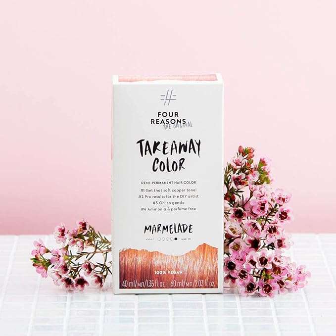 Four Reasons Original Takeaway Color - Marmelade – 7.43 Copper - Demi-Permanent Hair Color - Ammonia-Free and Fragrance-Free Hair Dye - 100% Vegan & Cruelty Free