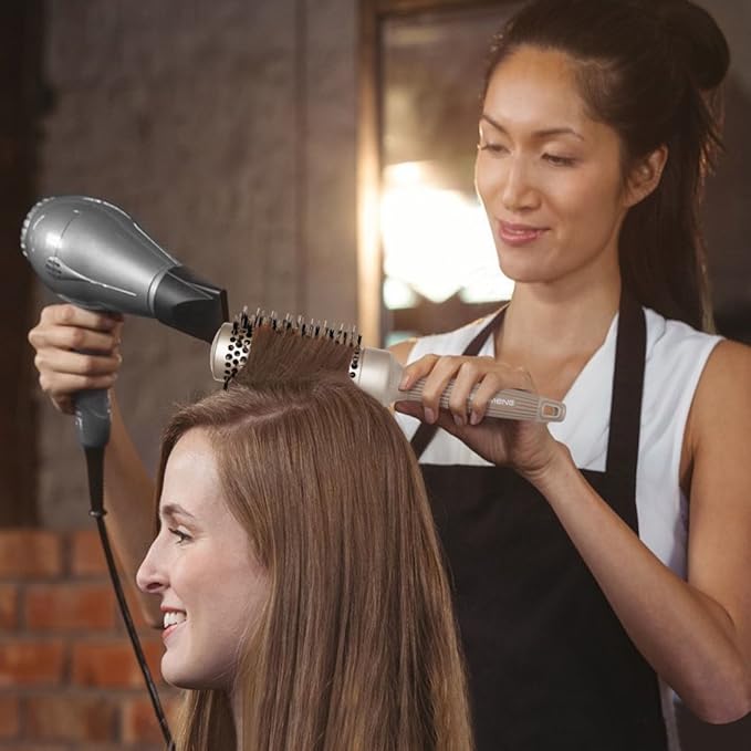 Round Brush Blow Out with Boar Bristles, Nano Thermal Ceramic Ionic Round Hair Brush for Women Blow Drying, Enhance Texture for Styling (1.75 Inch Barrel, 2.9 Inch with Bristle)