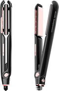RUCHA Air Suspended Hair Straightener, 30s Fast Heating & Plasma Ionic Technology, Ceramic Flat Iron 1 Inch with Floating Plates, 2 in 1 Straightener and Curler, Frizz Control for All Hair Types