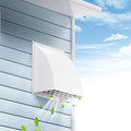 8 Inch Wall Vent Cover, HG Power Metal Exhaust Vent Cap Outside with Removable Screen & Cushioned Non-Return Flap for Home Wall, Kitchen (White)