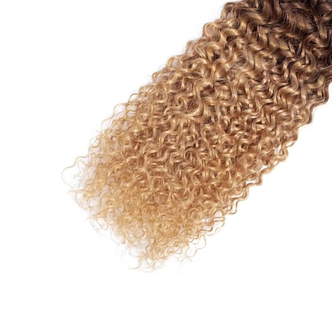 Blonde Curly Bundles Human Hair Ombre Bundle Niegmeag Virgin Remy Hair 3 Bundles 22 24 26 Inch Double Weft 3 Tone Honey Blonde and Brown Curly Bundle