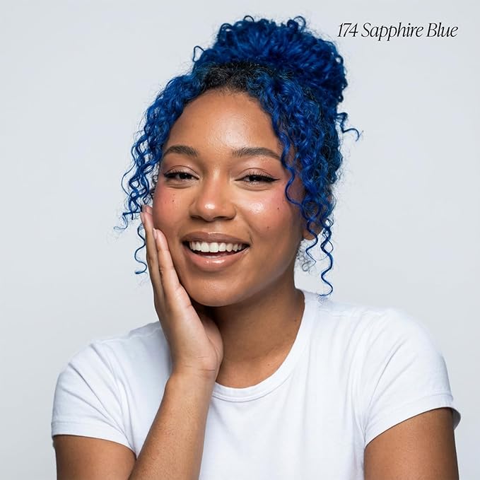 Adore Semi Permanent Hair Color (174 Sapphire Blue) | Vegan & Cruelty-Free Blue Hair Dye | No Ammonia, No Peroxide, No Alcohol | 4 Fl Oz Each (Pack of 2)