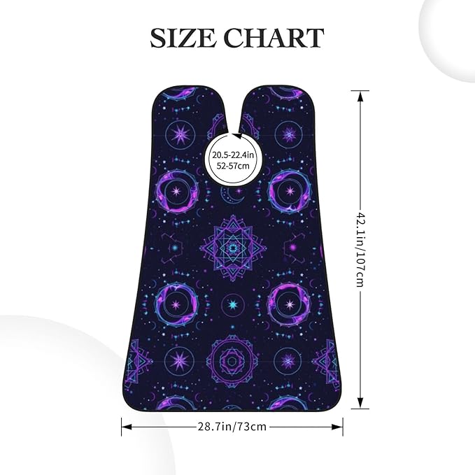 Beard Trimming Hair Catcher, Sacred Geometricsymbols Sun Moon Trippy Purple Shave Bib, Non-Stick Bib Apron Waterproof, Shaving Tool for Men for Husband Father’s Day
