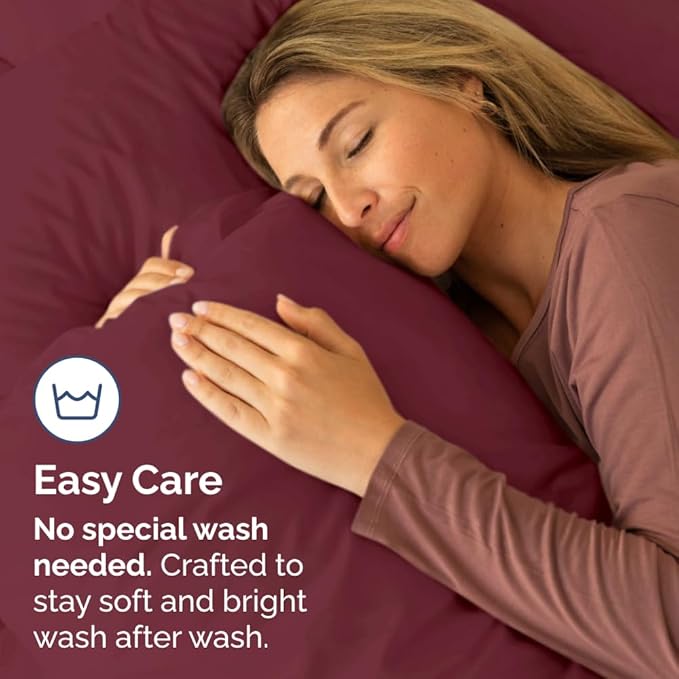 Queen Pillow Cases - 4 Pack - Super Soft Pillowcase Covers - Envelope Enclosure - Hotel Quality Pillow Protectors - Wrinkle Free, Shrink and Stain Resistant - Machine Washable - 20" x 30" (Burgundy)
