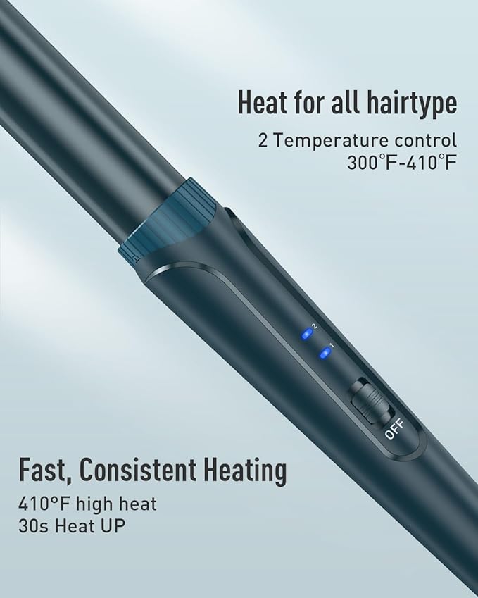 Waver Curling Iron Wand - BESTOPE PRO 5 in 1 Curling Wand Set with 3 Barrel Hair Crimper for Women, Fast Heating Crimper Wand Curler in All Hair Type - Green