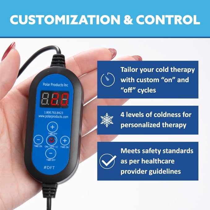 Polar Active Ice 3.0 | 9 QT Cold Therapy Ice Machine | Programmable Timer | Full Circumference Knee Pad | Cryotherapy Pain Relief System | Ace Bandage Style Compression