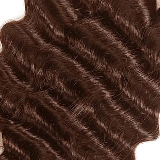 Color 4 Bundles Human Hair Chocolate Deep Wave Hair Weave Mixed Length 3 Bundles 18 20 22 Inch Unprocessed Brazilian Virgin Remy Hair Extensions For Woman