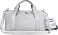 Gym Bag for Men and Women with Shoe Compartment & Wet Pocket - Duffle Bag for Travel Sports Fitness Workout Athletic, 19" Medium, Neutral Grey