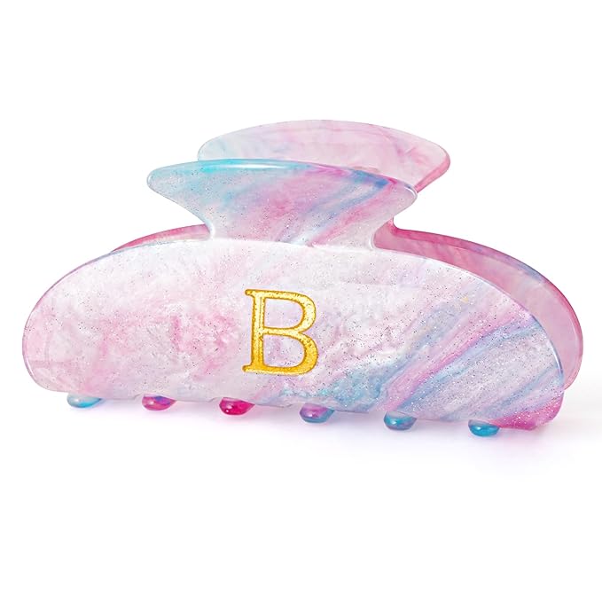Hair Clips for Women | Monogram Hair Claw Hair Accessory | Personalized Gifts for Women Teen Girl Trendy Stuff | Gifts for Mom Bridesmaid Bride Wife Friend Sister Teacher Her - Lavender,B