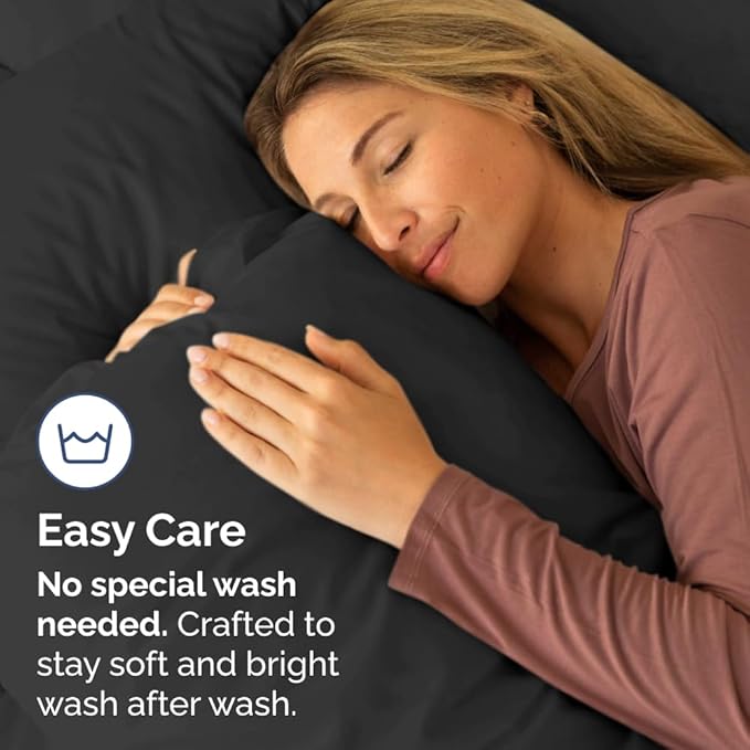 King Pillow Cases - 4 Pack - Super Soft Pillowcase Covers - Envelope Enclosure - Hotel Quality Pillow Protectors - Wrinkle Free, Fade, Shrink & Stain Resistant - Machine Washable - 20" x 40" (Black)