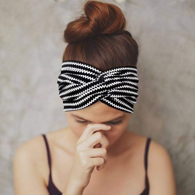 Extra Wide Headbands for Women Large Turban Headband Non Slip Boho Elastic Hairband Hair Twisted Knot Head Bands Accessories