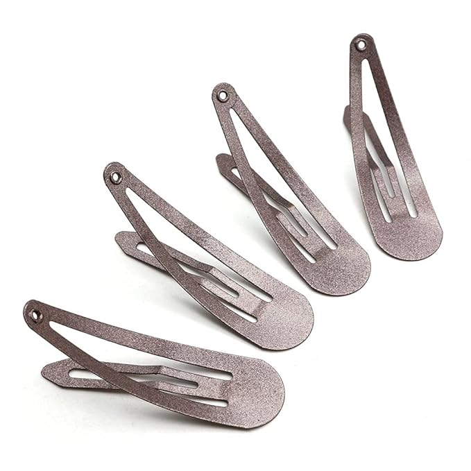 Dofash 12PCS Snap Hair Clips For Women-Non Slip & Metal Hair Barrettes, 5cm 2'' Small Clips For Thin & Fine Hair, Brown