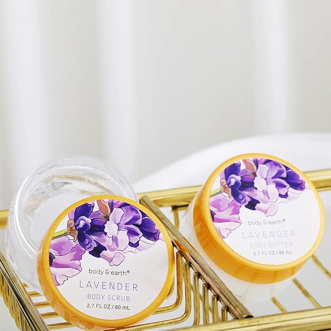 BODY & EARTH Gift Baskets For Women 11 Pcs Lavender Spa Gifts For Her with Bubble Bath Body Lotion Sets, Bath and Body Gifts Set For Her Christmas Gifts for Women Spa Gift Sets