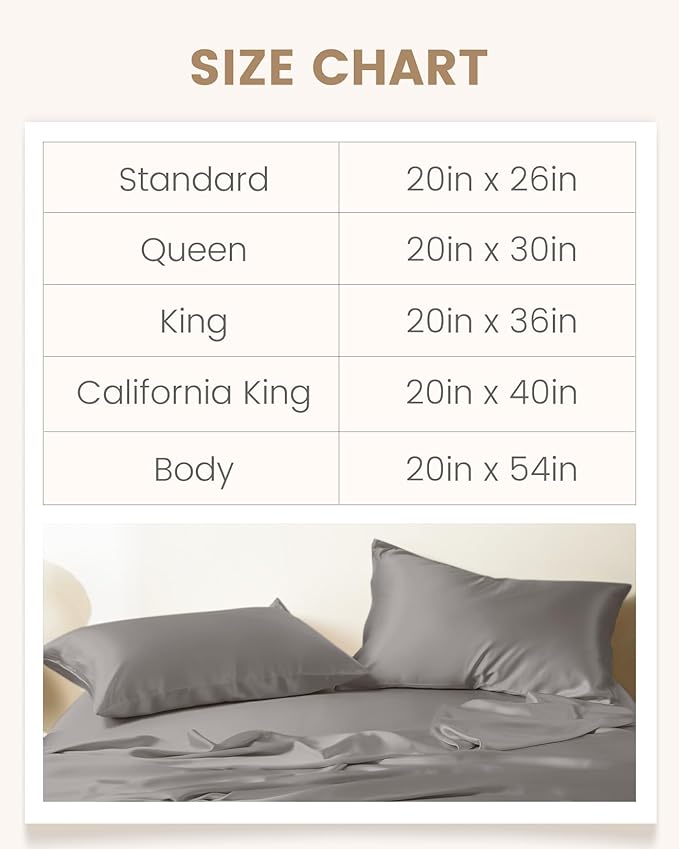 THXSILK Silk Pillowcase for Hair and Skin, 100% Mulberry Silk Bed Pillowcase with Hidden Zipper, Grade 6A+ Silk Soft Breathable Smooth, King Pillow Case (Grey)