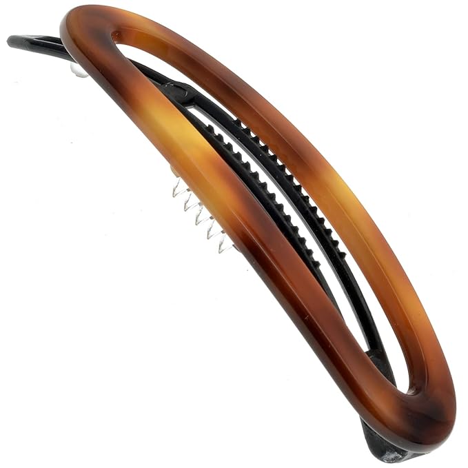 Camila Paris CP2249 French Hair Barrette Clip for Women, Handmade, Side Slide-in Metal-Free Closure Strong Hold Grip Hair Clips for Girls, No Slip Durable Styling Hair Accessories, Made in France