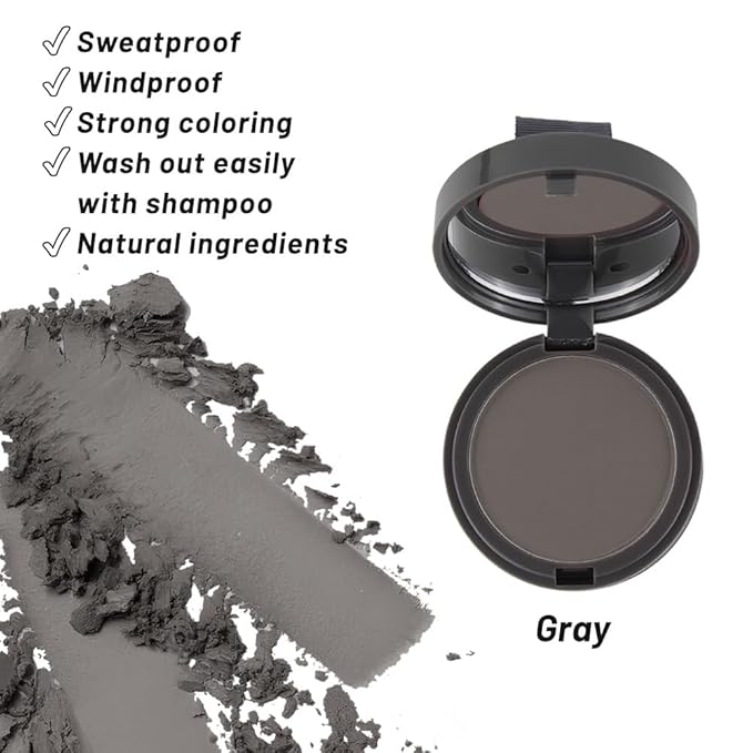 SOVONCARE Hairline Powder - Root Touch Up & Gray Hair Concealer for Men and Women, Instantly Covers Thinning Hair and Bald Spots, Natural-Looking Coverage Gray 0.35 oz