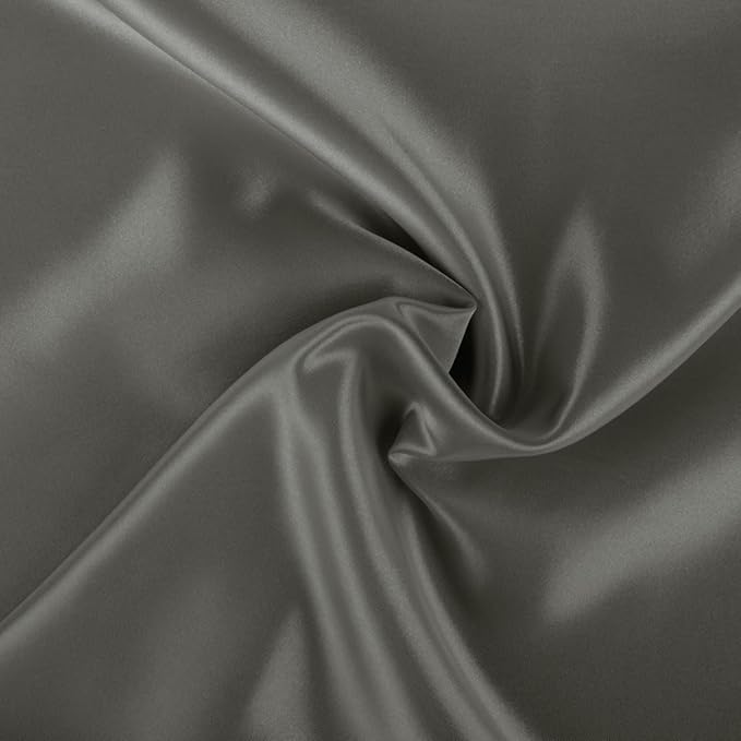 BLISSFORD Satin Pillowcase with Zipper, for Hair and Skin Care, Feels Soft and Cool Like a Silk Pillowcase, Satin Pillow Cases 2 Pack, Slik Pillow Cover, Dark Grey - King Size