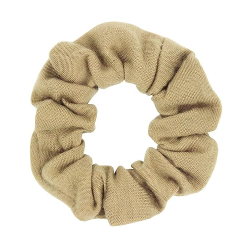 12pcs Cotton Hair Scrunchies Single Jersey Solid Color Ponytail Holders Elastic Hair Ties for Women Accessories (Camel)
