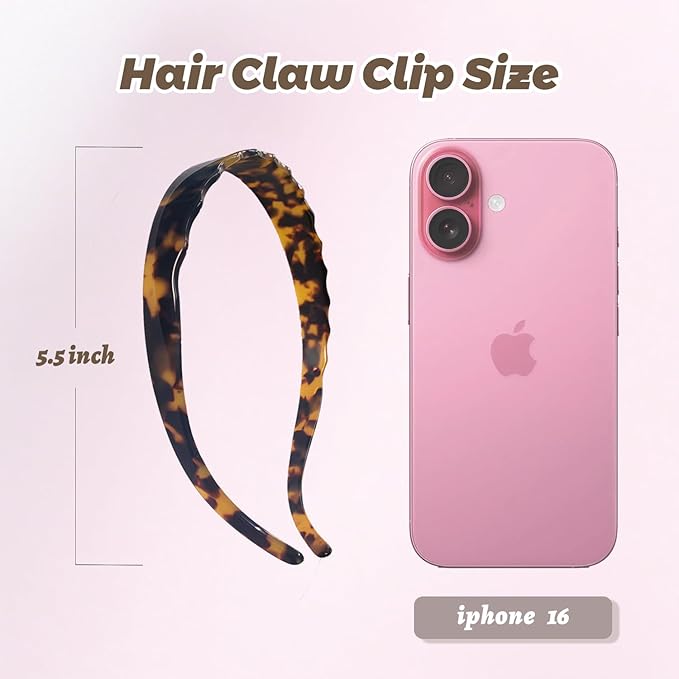Acetate Hairbands for Women - Non-Slip Thin Headbands with Teeth, Eyewear-Friendly Design, 90s Retro Hair Accessories, No Pressure & No Headache Sunglasses Headband (Tortoiseshell)