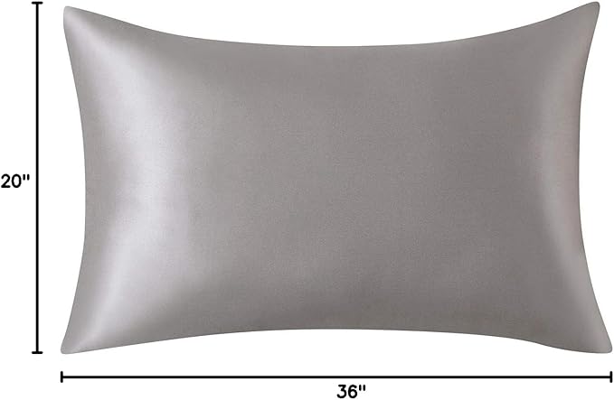 SLPBABY Silk Pillowcase for Hair and Skin with Hidden Zipper Print (King, Silver)