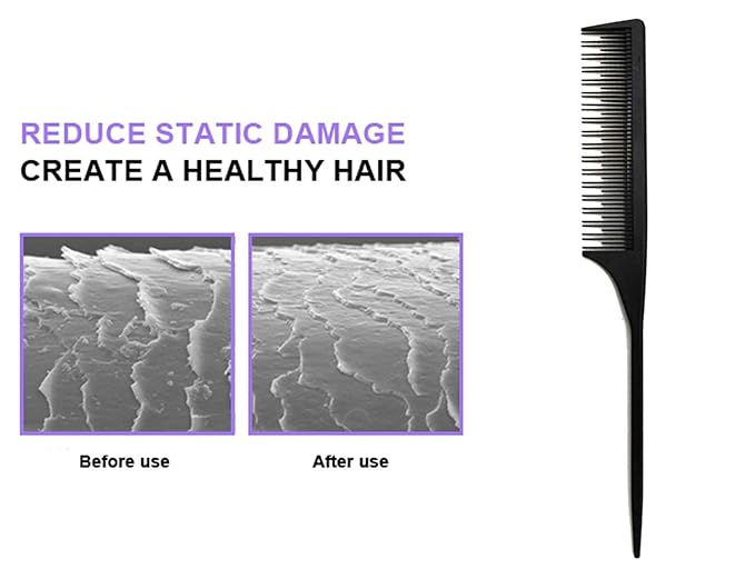 3 Teasing Comb, Tail Comb for Root Teasing for Thin, Add Volume Fine and Normal Hair Types, Hair Comb For Women And Men, 8.75 Inches