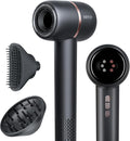Hair Dryer with Smoothing Comb, 160000RPM High Speed Blow Dryer, Negative Ionic Hair Dryers, Fast Drying and Less Heat Damage, Low Noise & Portable with Diffuser, Thermo-Control, Gray