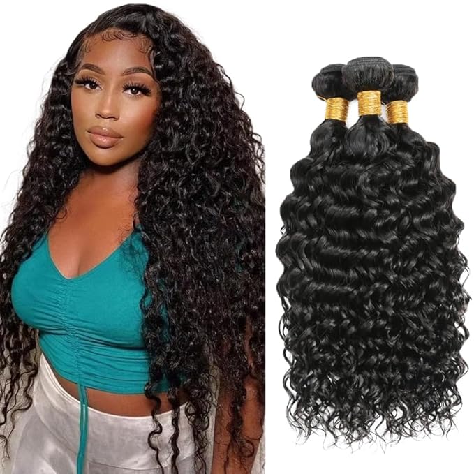 28 30 32 Inch Human Hair Bundles Color 1B Kinky Curly Bundle Niegmeag Brazilian Virgin Soft and Silky Remy Hair Extensions Double Weft Natural Black Kinky Curly Bundle Hair Weave