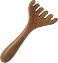 Gatuida Wooden Scalp Massager, Wide Tooth Comb, Foot Acupressure Massager, Long Handle, Coffee, 5.70 x 2.75 x 0.51 Inch, for Home Use