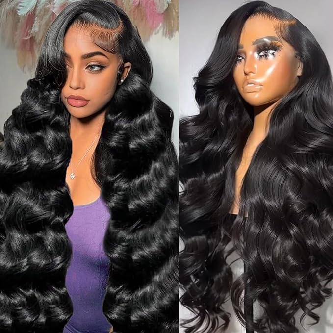 AMIRTY 250 Density 13x6 Lace Front Wigs Human Hair Pre Plucked Real Virgin Human Hair Wig Invisilbe Hairline Tiny Knots Body Wave HD Lace Frontal Wigs 3X Longer Lifespan 18 Inch