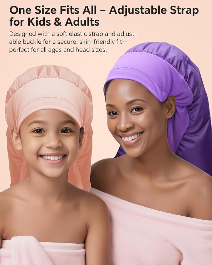 Hair Dryer Bonnet for Women, Large Hooded Attachment for Long Curly Braided Hair, Speeds Up Drying & Deep Conditioning, Fits All Head Sizes, Rose Gold (Extra Large)
