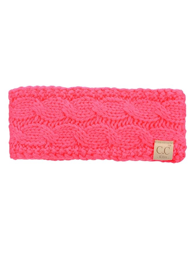 C.C Children's Kids' Winter Warm Cable Knit Fuzzy Lined Ear Warmer Headband