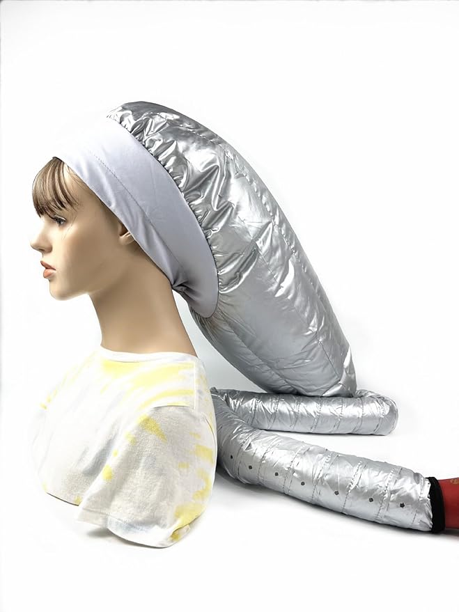 Upgraded Large Hooded Hair Dryer Bonnet Cap with Long Tube for Fast Drying, Fits All Head Sizes and Hair Styling