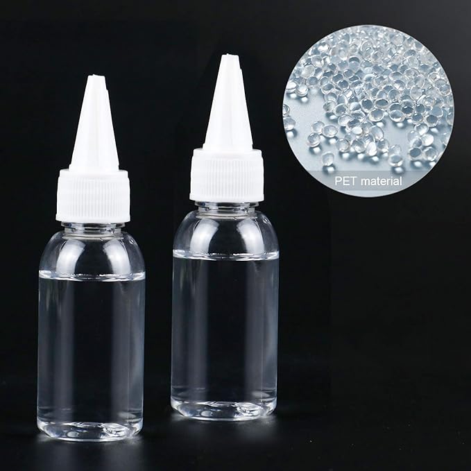 TRENDBOX 1oz / 30ml Plastic Bottle Pointed Mouth Top Cap for Essential Oils, Liquid - 6 Pack