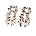 Dachshund Cute Hair Scrunchies with Ribbon 2 Pcs Paw Print Knotted Bow Satin Scarf Scrunchy Travel Accessory Animal Bow Hair Ties for Girls