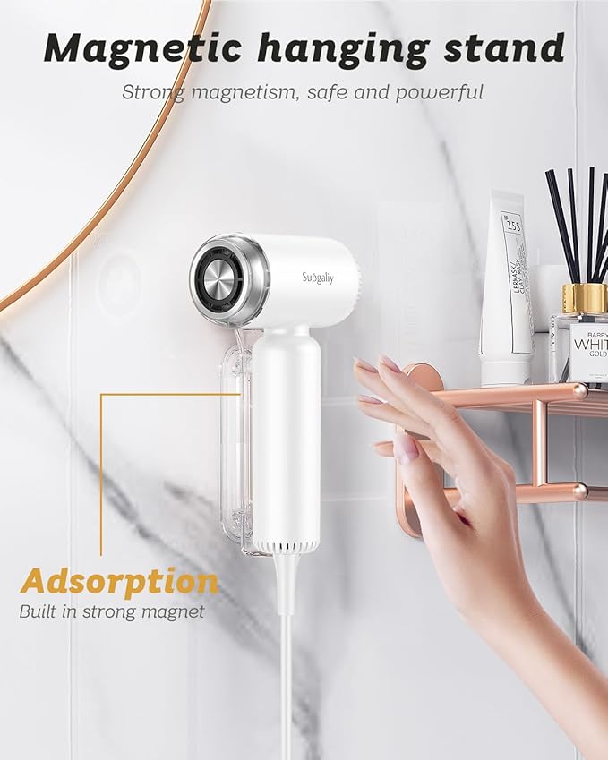 Hair Dryer - Mini HairDryer, Ionic High-Speed Motor for Fast Drying, Portable Lightweight Blow Dryer, Quiet Blowdryer with Magnetic Curly Diffuser & Concentrator for Home Travel ONLY 110V