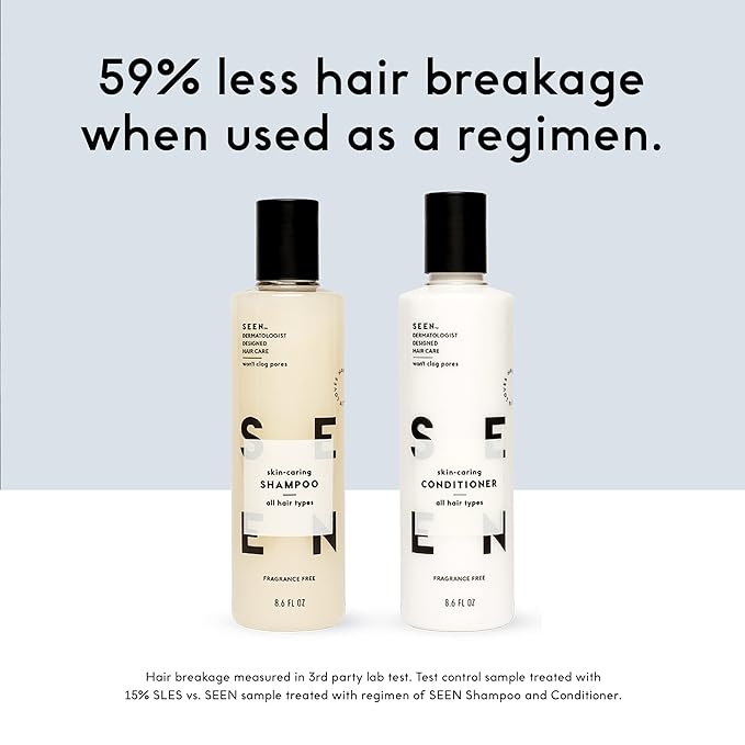 SEEN Shampoo Eco-Refill, Fragrance Free - Non-Comedogenic & Hair Shampoo- Dermatologist-Developed - Safe for Sensitive, Eczema & Acne Prone Skin