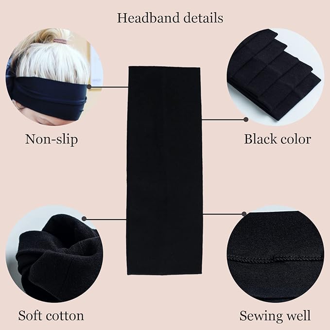 6 Pcs Headbands for Women Hair Cotton Headband for Tie Dye Party Supplies, Non-slip Stretchy Elastic Head Wrap Holder Hair Accessories Multi Color
