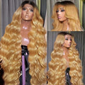 AMIRTY 200% density 32 inch 13x6 Honey Blonde Lace Front Wigs Human Hair 13x6 Body Wave Lace Front Wig Ombre HD Transparent Lace Frontal Wigs Human Hair Wigs for Women Pre Plucked with BabyHair