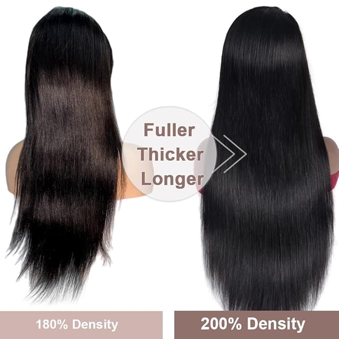 30 Inch 13x6 Lace Front Wigs Human Hair 200 Density HD Full Frontal Straight Lace Front Wigs Real Human Hair Wigs Pre Plucked Wigs for Women