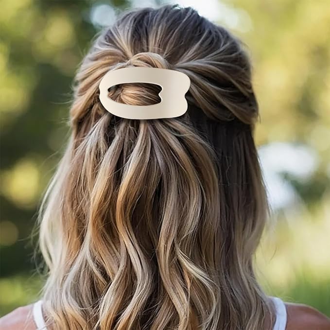 Large Flat Hair Clips for woman,4PCS French Flat Hair Claw Clips,Duckbill Hair Clips for Thick and Thin Hair,Matte No-Slip Hair Clip Strong Hold Barrettes