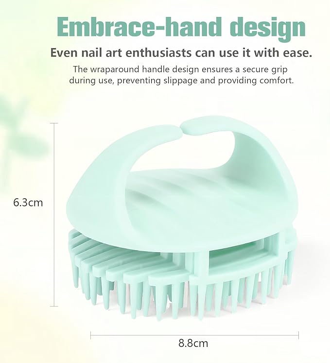 Scalp Massager Shampoo Brush,Scalp Dandruff Removal with Soft Silicone Bristles,Wet & Dry Scalp Care Head Scrubber Hair Washing,Hair Brush for Scalp Exfoliator,Comfortable for All Hair Types,Black