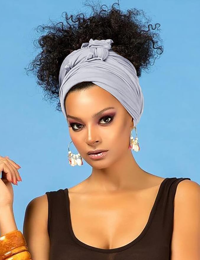 Harewom Head Wraps for Black Women Stretch Head Scarf Long African Hair Wraps Turban Headwraps Jersey Headbands