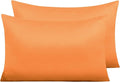 NTBAY Zippered Satin Pillow Cases for Hair and Skin, Luxury Queen Hidden Zipper Pillowcases Set of 2, 20x30 Inches, Orange