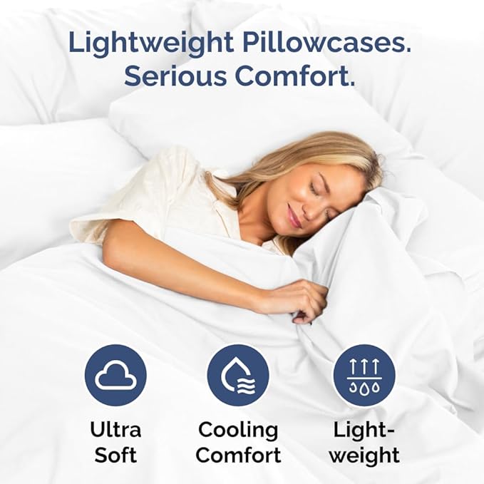 King Pillow Cases Set of 8 - Ultra Soft Hotel Quality Pillowcase Covers - Comfy & Wrinkle Free - Shrink, Stain and Fade Resistant - Easy-Care, Machine Washable Pillow Protectors - 8 Piece Set - White