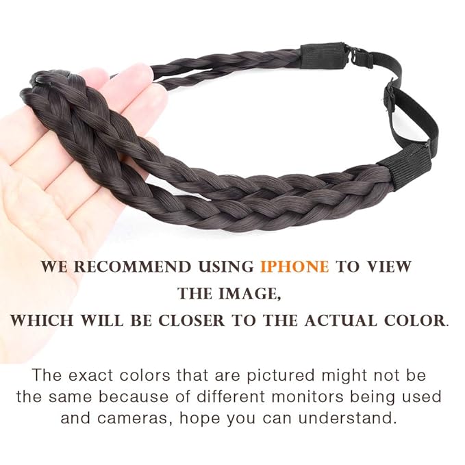 DIGUAN Double Three Strand Synthetic Hair Braided Headband Hairpiece Extension Women Girl Beauty accessory (Dark Brown)