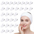30 Pack Spa Headbands, Adjustable Terry Cloth Hair Wrap for Women, Facial Makeup Shower Sports Headband White